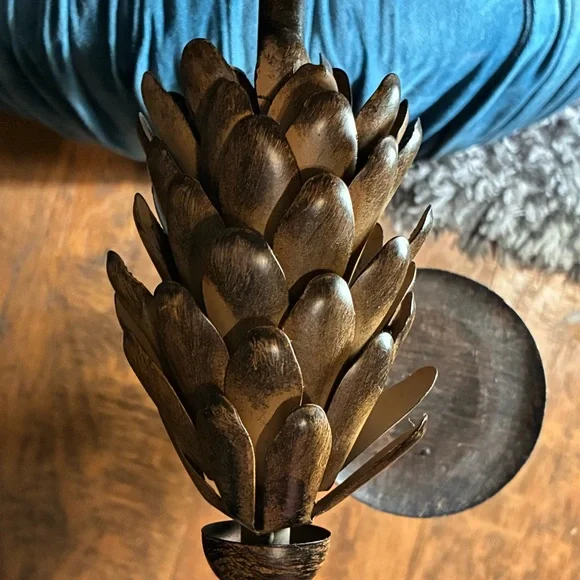 15’pillar candleholders bronze pine conceals cast iron base vintage pottery barn - Picture 14 of 16